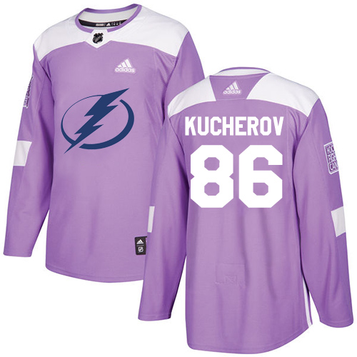 Adidas Lightning #86 Nikita Kucherov Purple Authentic Fights Cancer Stitched NHL Jersey - Click Image to Close